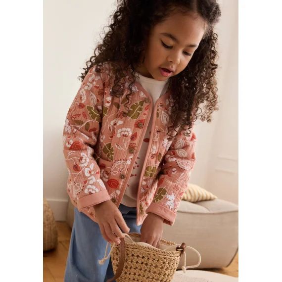 Veste Enfant En Gaze De Coton Matelassé Mindanao Rose