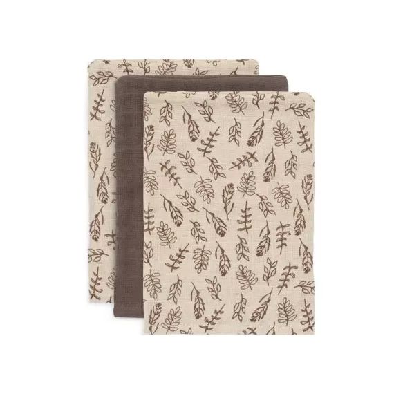 Lot de 3 gants de toilette en mousseline de coton Meadow Chestnut