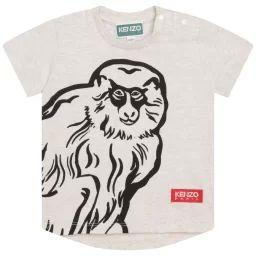 T-shirt avec imprimé singe Garçon Beige