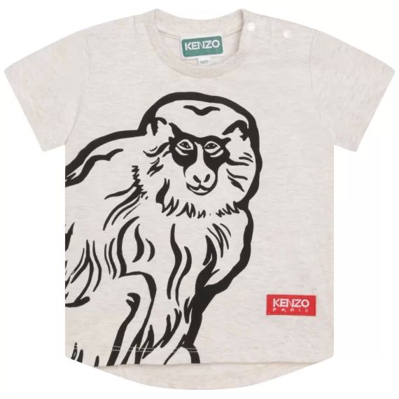 T-shirt avec imprimé singe Garçon Beige