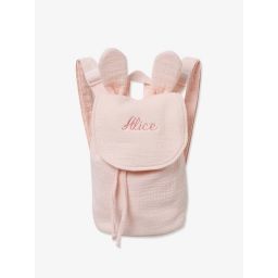 Sac à dos personnalisable en gaze de coton rose