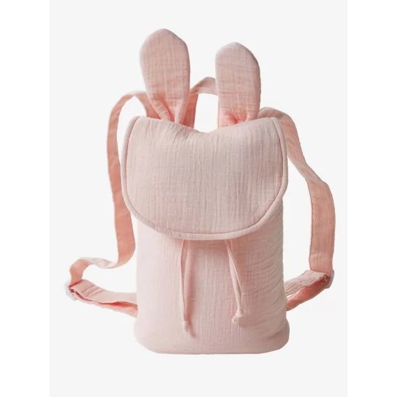 Sac à dos personnalisable en gaze de coton rose