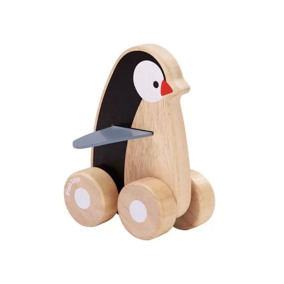 Jouet en bois Pingouin roulant