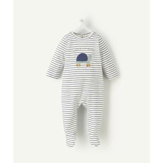 Dors bien en coton biologique et à rayures avec tortue –  – Soldes