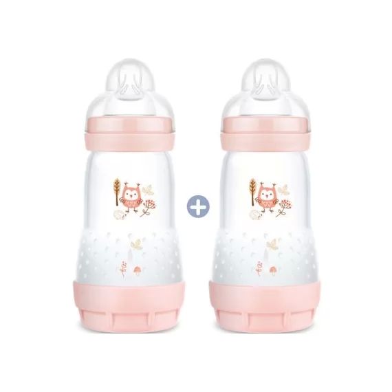 Lot de 2 biberons Easy Start anti-colique Nature Blush – Tétine débit moyen 2 (260ml)