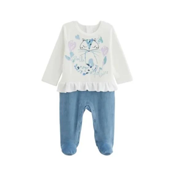 Pyjama Bébé En Velours Polarmoon Blanc