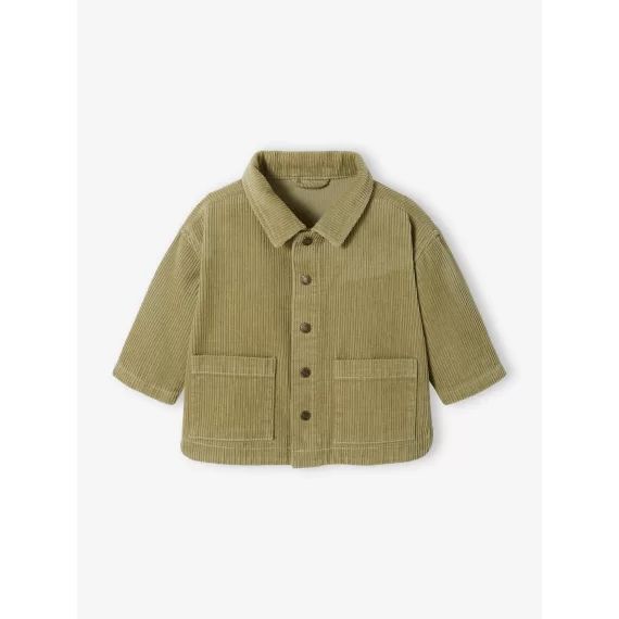 Chemise en velours côtelé bébé vert de gris