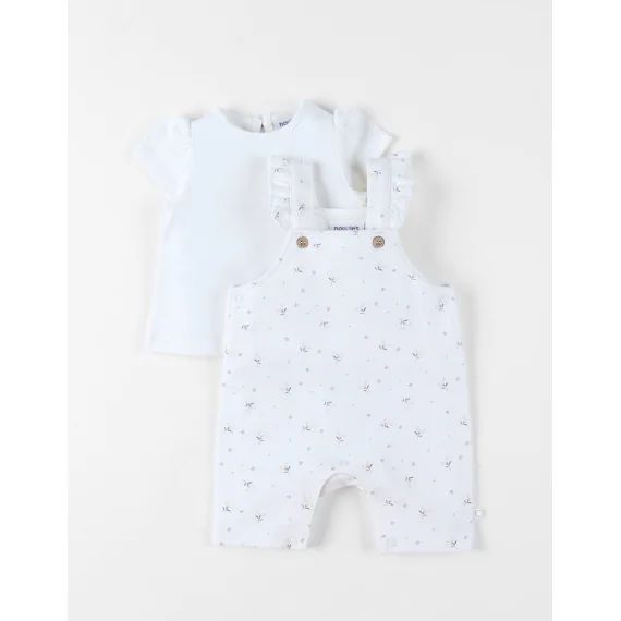 Ensemble Salopette Avec T-shirt Coton Blanc