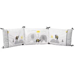 Tour de lit bébé déhoussable en coton blanc – SAUTHON – Babyfan – Design graphique – Douillet – Mixte blanc