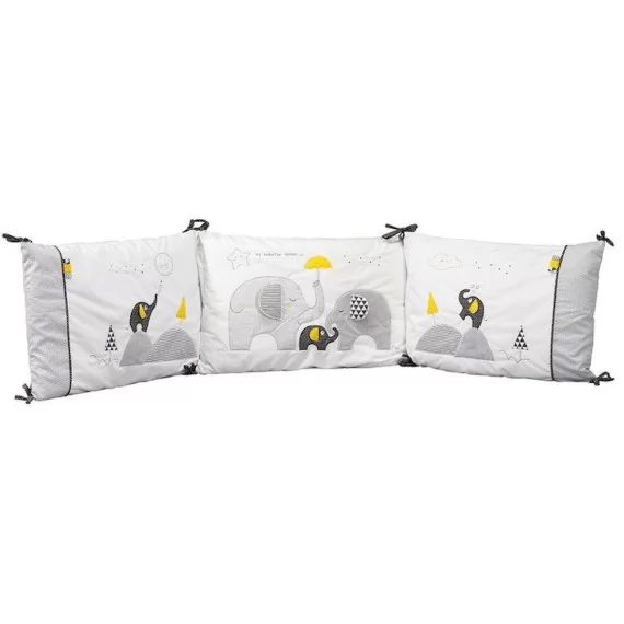 Tour de lit bébé déhoussable en coton blanc – SAUTHON – Babyfan – Design graphique – Douillet – Mixte blanc