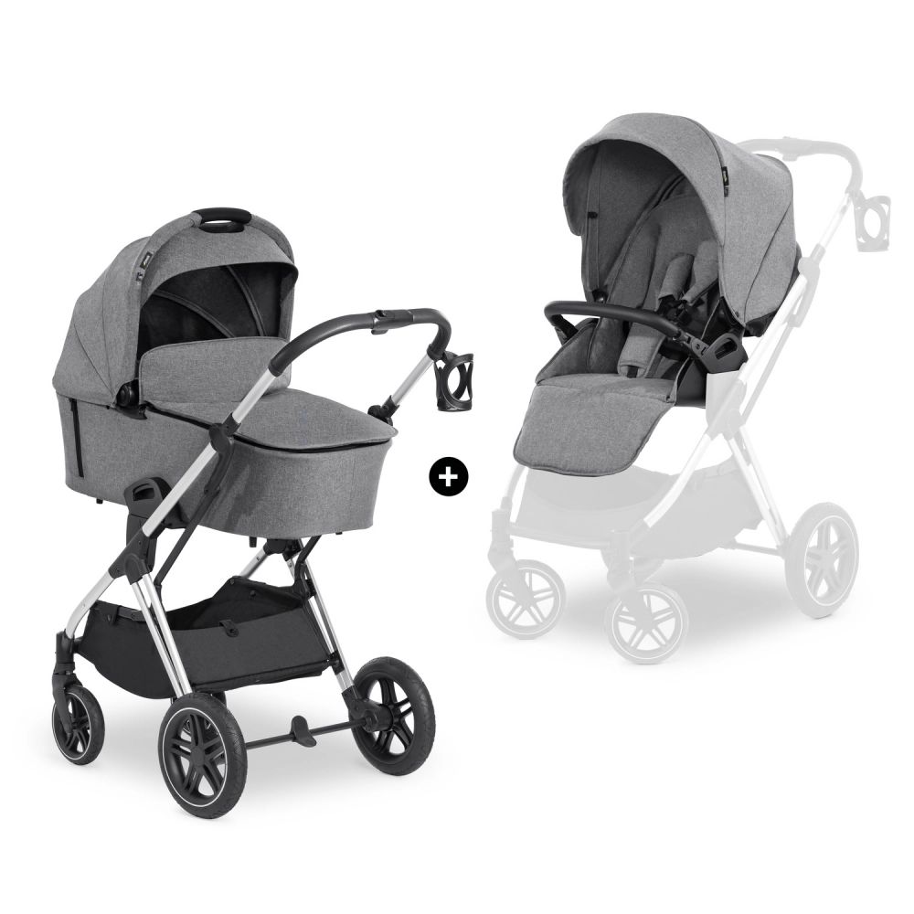 Poussette Hauck Vision X + Nacelle – Melange Grey