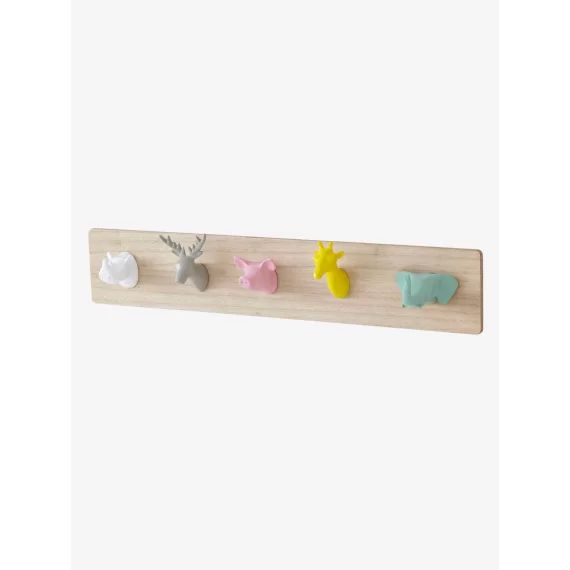 Porte-manteau avec patères Z&rsquo;animo bois/multicolore