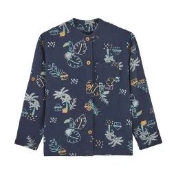 Chemise Bébé Garçon En Gaze De Coton Athi Bleu