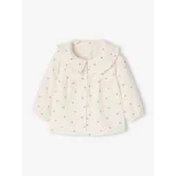 Blouse coeurs en gaze de coton bébé fille écru