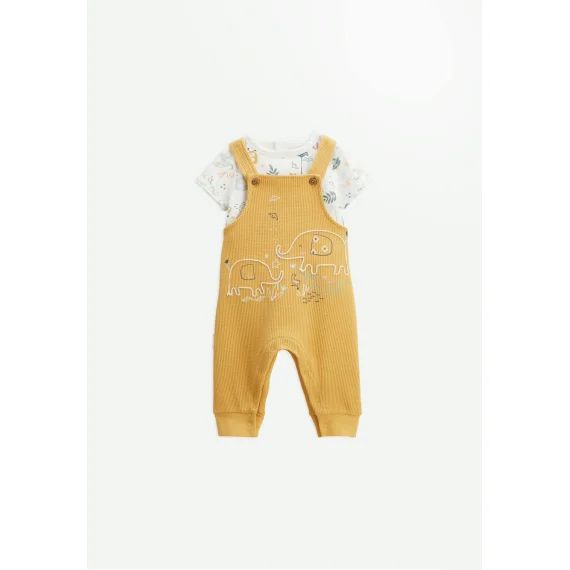 Ensemble Salopette Bébé Et T-shirt Hawaiki Ocre