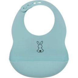 Bavoir en silicone à poche light blue