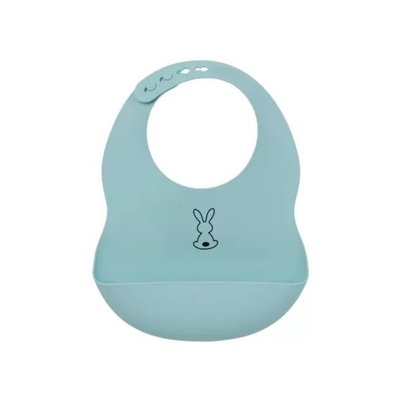 Bavoir en silicone à poche light blue