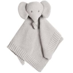Doudou plat en tricot Tembo l&rsquo;éléphant gris
