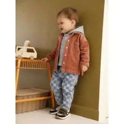 Jean bébé imprimé damier stone