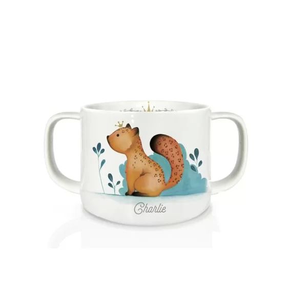 Tasse en porcelaine Léopard (personnalisable)