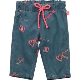 Pantalon en jean brodé Fille Bleu