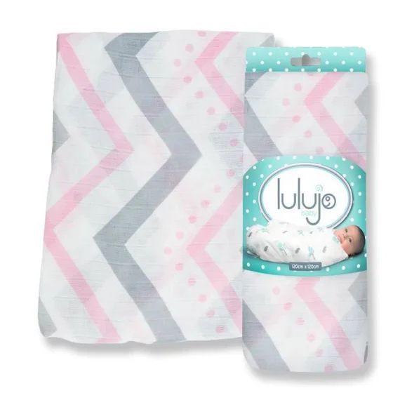 Lange Lulujo en bambou Chevron rose 120×120 cm rose