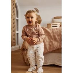 Ensemble Bébé Sweat Et Pantalon En Molleton Mini Loutre Marron