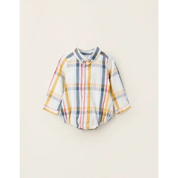 Body-chemise En Coton À Carreaux Brothers & Sisters Beige Clair