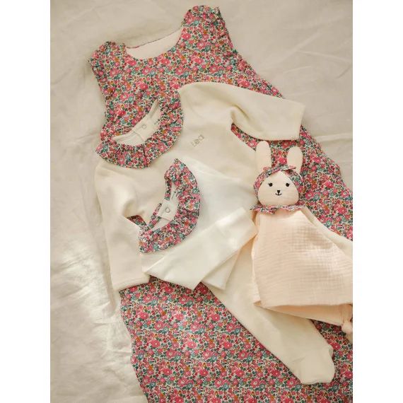 Gigoteuse en tissu Liberty personnalisable ENVIE DE FRAISE blanc