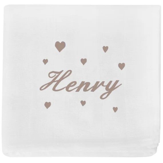 Lange coeur taupe personnalisable (70 x 70 cm)