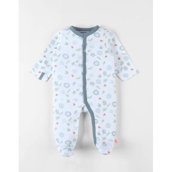 Pyjama 1 Pièce Imprimé Animalier En Jersey Ecru