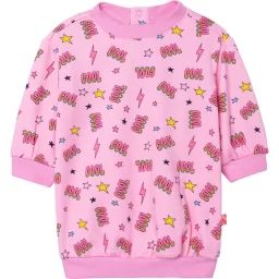 Robe en molleton imprimé Fille Rose