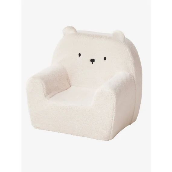 Fauteuil en mousse et sherpa Ourson écru
