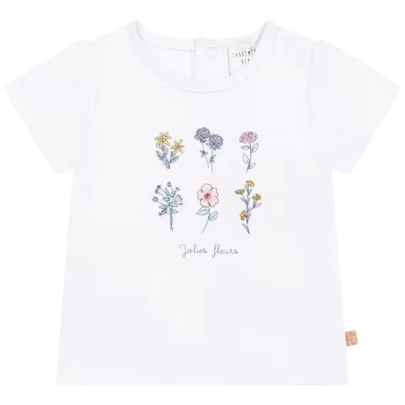 T-shirt manches courtes coton Fille Blanc