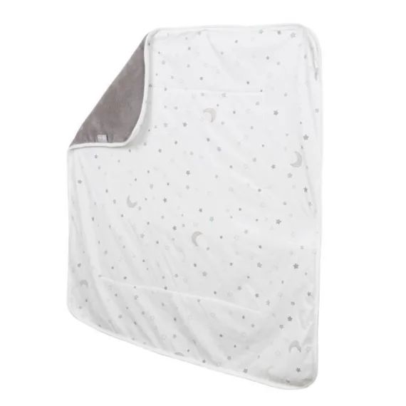 ROBA Couverture Bébé Sternenzauber à double face – imprimée étoiles – 80×80 cm – Unisexe blanc