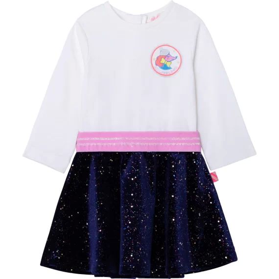 Robe évasée bimatière Fille Beige