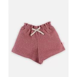 Bermuda en maille molleton avec lurex rose