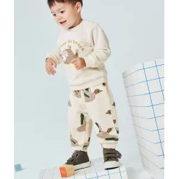 Jogging bébé garçon en fibres recyclées imprimé avec oiseaux –  – Soldes