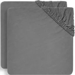 Lot de 2 draps housses gris foncé (60 x 120 cm)