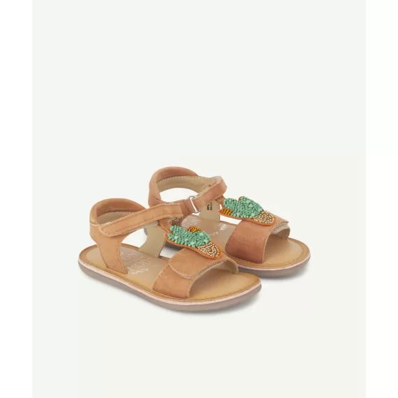 Sandales en cuir cloonimals orange –  – Soldes