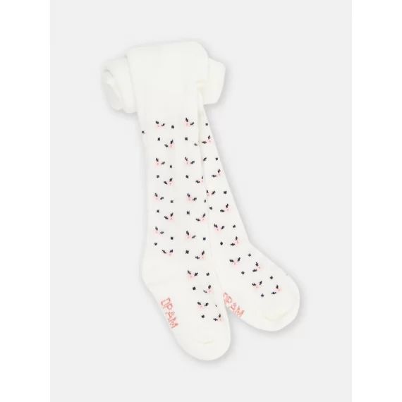 Collants Écrus À Motifs Fleuris Bébé Fille