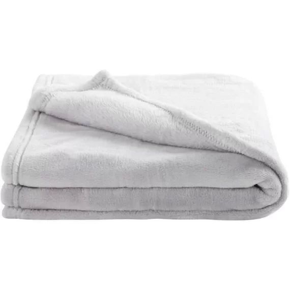 DOMIVA Couverture Microdoux – 100 x 150 cm – Uni – 320 g/m² – Microfibre – Perle gris