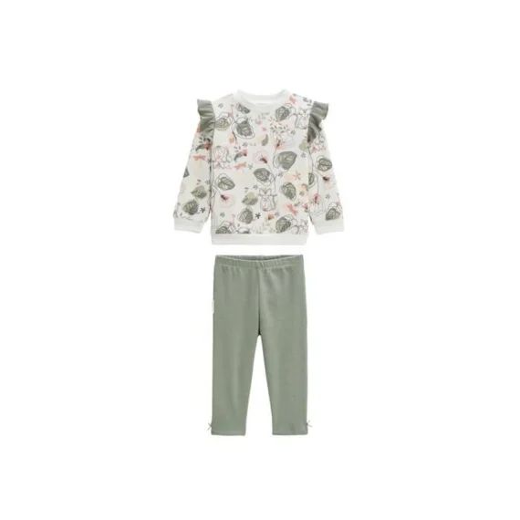 Ensemble Bébé Sweat En Molleton Et Legging Lily Vert