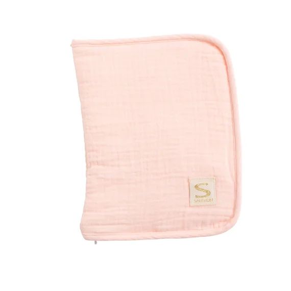 Protège Carnet De Santé En Double Gaze De Coton Rose