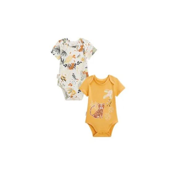 Lot De 2 Bodies Bébé Manches Courtes Wakae Orange
