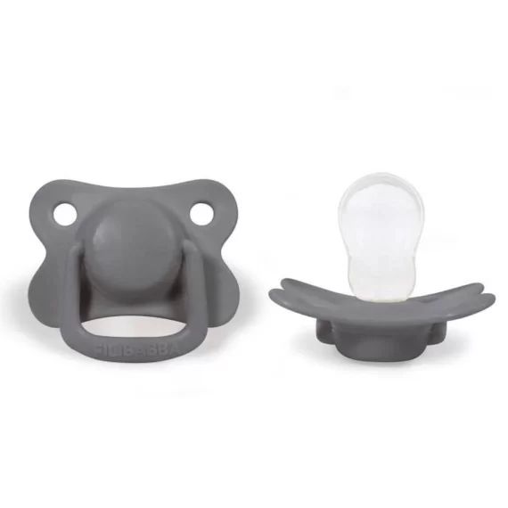 Filibabba – Lot de 2 sucettes anatomique en silicone 6 mois et + – Gris gris