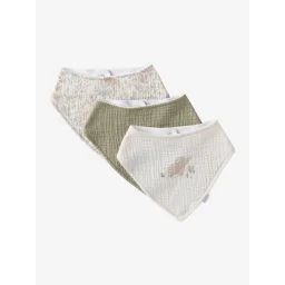 Lot de 3 bavoirs bandanas en gaze de coton babylone
