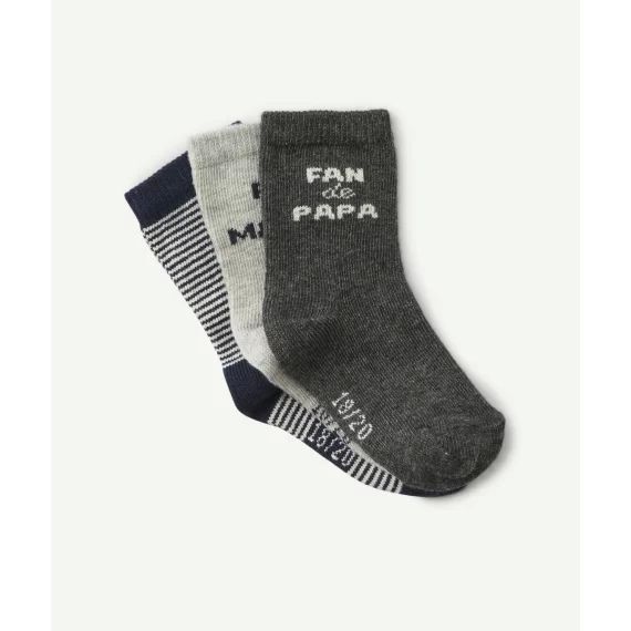 Les 3 paires de chaussettes bébé garçon fan de papa et maman –  – Soldes