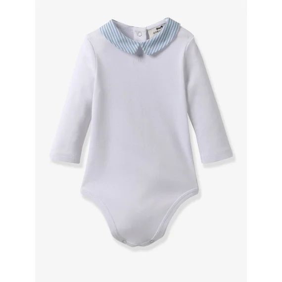 Body col rayé bébé coton biologique CYRILLUS rayé bleu