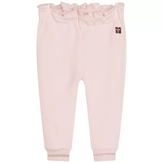 Pantalon volanté en molleton Fille Rose